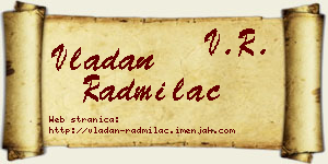 Vladan Radmilac vizit kartica